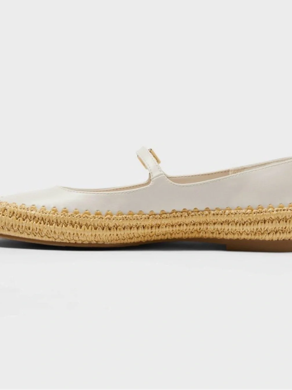 Women's Size 8 Cream Mary Jane Espadrille Flat with Memory Foam NEW